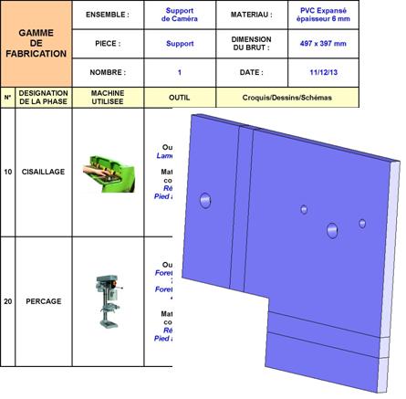 Projet - Support de caméra - Étude de la fabrication - Version 1